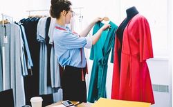 Fashionable designer in showroom